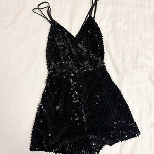 Forever 21 Black Sequence Romper